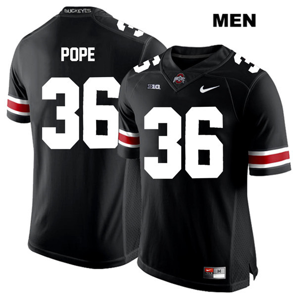 Ohio State Buckeyes Men's K'Vaughan Pope #36 White Number Black Authentic Nike College NCAA Stitched Football Jersey GP19A87WT